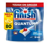Finish Quantum All In One Dishwashing Tablets, Lemon, 80 Capsules
