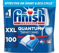 Finish Dishwasher Tablet, Quantum Infinity Shine, 100 Tabs, Fresh Scent, For a Fast Dissolving Clean and Sparkling Shine