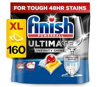 Finish Ultimate Infinity Shine Dishwasher Tablets Lemon 2 x 80 Total 160 Bulk Pack - Powerful Cleaning, Stain Removal, Glass Protection, Quick Dissolving Formula