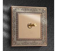 Finish Wall Push Button Plate,Retro wall switch 86 Type EU 220V 1/2/3/4 Gang 2 Way Smart Retro Wall Switch Lever open tube Vintage Brass Toggle Switch 10A Wall Light switch Panel Control Switch For Li