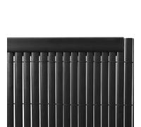 Finishing Edging Stabilising Strips for PVC Slat Artificial Bamboo Double Sided Garden Fence Privacy Balcony Screening - Pack of 4 - Black