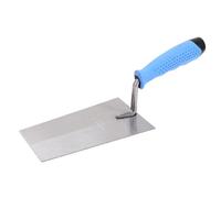 Finishing Trowel Stainless Steel Flat Trowel Rubber Handle Hand Cement Soft Clay Trowel for Construction Plastering Wall Floor Engineering
