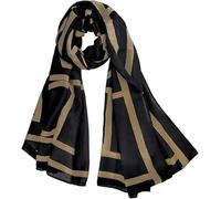 FINIZO Women's Scarves Lady Light Soft Fashion Solid Scarf Wrap Shawl for All Season, 04 -Black Brown, One Size