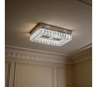 Finktonglan Modern Crystal Flush Mount Ceiling Light 30cm 18W Cool White