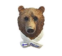 Finland 3D Bear Head Refrigerator Magnet Tourist Souvenirs Resin Magnetic Stickers Fridge Magnet Home & Kitchen Decoration from China