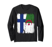 Finland Algeria Half Flag Finnish Algerian Heritage Long Sleeve T-Shirt