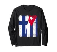 Finland Cuba Half Flag Finnish Cuban Heritage Long Sleeve T-Shirt