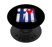 Finland Cuba Half Flag Finnish Cuban Heritage PopSockets Adhesive PopGrip