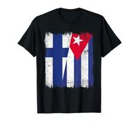 Finland Cuba Half Flag Finnish Cuban Heritage T-Shirt