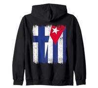 Finland Cuba Half Flag Finnish Cuban Heritage Zip Hoodie