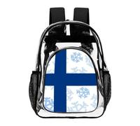 Finland Finnish Flag with Snowflakes Clear Backpack Transparent Heavy Duty Bag