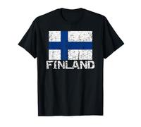Finland Flag Distressed Finnish Scandinavian Men Women Kids T-Shirt