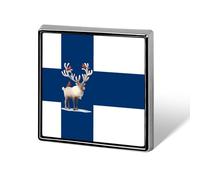 Finland Flag Finnish Reindeer Square Enamel Brooch Pin Button Badges Decoration Hat Clothing Bag Accessories Gift Crafts