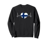 Finland Flag Heartbeat Scandinavia Vacation Sweatshirt