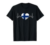 Finland Flag Heartbeat Scandinavia Vacation Value Graphic T-Shirt