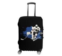 Finland Flag Iced Hockeys Player Suitcase Cover Elastic Luggage Covers Protectors Anti-Scratch Travel Essentials