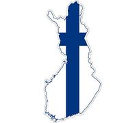 Finland Flag Map Self-Adhesive Vinyl Car Sticker
