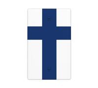 Finland Flag Single Toggle Blank Wall Plate Light Switch Cover Decorative 1 Gang for Kitchen Room Bathroom Size 11.4x7cm