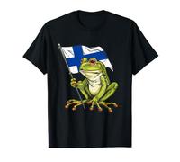 Finland Flag Toad Frog Finnish Pride Finn Finnish Roots Value Graphic T-Shirt
