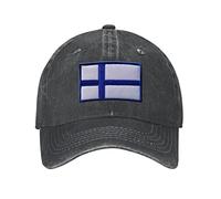 Finland Hat Embroidered Finland Flag Baseball Caps for Men Women Finns Decorations, Black, One size