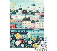 Finland Helsinki Travel Jigsaw Puzzle 1000 Pieces, Asian Architecture Inspired View, Matte Printed Jigsaw, Screen-Free Fun for Travel Lovers, 38x26cm/1000pcs