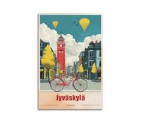 Finland Jyväskylä Vintage Travel Poster Decorative Painting Canvas Wall Art Living Rooms Bedroom Painting 12x18inch(30x45cm)