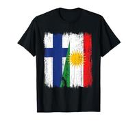 Finland Kurdistan Half Flag Finnish Kurdish Heritage Jersey T-Shirt