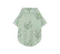 Finland Lily Of The Valley William Morris Pattern Summer Dog Shirt Button Up Lightweight and Breathable Pet Outfits Apparel Tops Doggy Sweatshirt Puppy Kitten Perfect for Everyday Wear, and