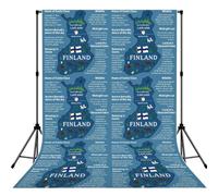 Finland Map With Various Feat Multi-Scene Photography Backdrop For Baby Shower, Portrait, Party, Video & Home Decoration - 5x7ft