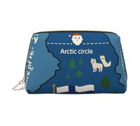 Finland Map with Various Feat Print Makeup Bag Cosmetic Bags for Women Travel Pouch Toiletry Storage Bathroom Organizer