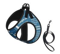 Finland Map With Various Feat Print Small Dog Harness And Leash Set, Adjustable Soft Vest With 360° Reflective Straps For Cats Puppy
