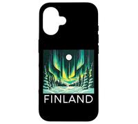 Finland Northern Lights Retro Helsinki Finnish Lapland Snow Case for iPhone 16