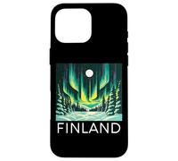 Finland Northern Lights Retro Helsinki Finnish Lapland Snow Case for iPhone 16 Pro Max