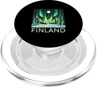 Finland Northern Lights Retro Helsinki Finnish Lapland Snow PopSockets PopGrip for MagSafe