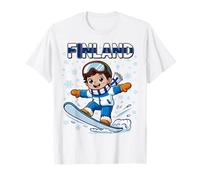 Finland Snowboard Kid Finland Ski Flag for Boys Kids T-Shirt