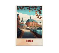 Finland Turku Vintage Travel Poster Wall Art Picture Painting Canvas Prints Artworks Bedroom Living Room Decor 12x18inch(30x45cm)