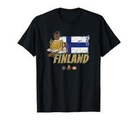 Finland Vintage Design Souvenir with Elk and Tent T-Shirt