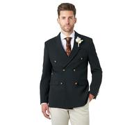 Finley â€“ Olive Green Prince of Charles Check Double Breasted Jacket [BLZ-DB-Finley-Green, UK/US 36 EU 46]