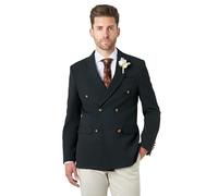 Finley â€“ Olive Green Prince of Charles Check Double Breasted Jacket [BLZ-DB-Finley-Green, UK/US 40 EU 50]