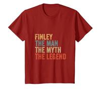 Finley The Man The Myth The Legend T-Shirt, Youth, Cranberry Red, 3T