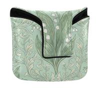 FinlLily of Valley Pattern Golf Mallet Putter Cover with Magnetic Closure Golf Gifts for Men and Women PU Leather