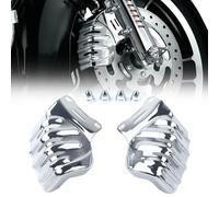 FINMOKAL 2PCS Chrome Front Brake Caliper Insert Covers Compatible with Harley Electra Glide Road Glide Road King Street Glide FLHR FLHRC V-Rod VRSCA