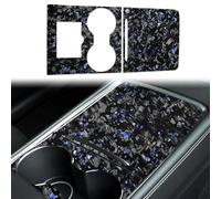 FINMOKAL 2Pcs/Set Carbon Fiber Center Console Wrap Kit, Cup Holder Panel Cover Trim Compatible with Tesla Model 3 2021-2023 Model Y 2020-2023