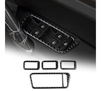 FINMOKAL Carbon Fiber Window Lift Switch Button Cover Trim For VW Golf 7 GTI MK7 2014-2019