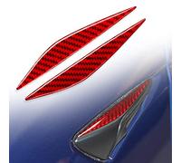 FINMOKAL For Tesla Model 3 Y 2017-2022 Side Door Air Vent Fender Camera Red Carbon Fiber Trim