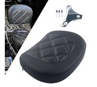 FINMOKAL Passenger Backrest Pad Sissy Bar Seat Pad w/Bracket Compatible with Harley Touring Road Electra Glide Road King FLHR 96-21 Street Glide FLHX CVO Ultra Classic Softail (Black Stitching)