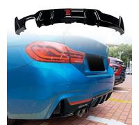 FINMOKAL Rear Diffuser Compatible with BMW F32 F33 F36 M Sport 2014-2020, Black Rear Bumper Lower Spoiler (Single Exhaust Two Outlet Type w/Light)