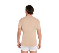 FINN Anti-Sweat Men's Shirt with Back Insert and Built-in Armpit Sweat Pads to Combat Excessive Sweating - Undershirt with Guaranteed Protection Against Sweat Stains and Odour Skin Color Nude S