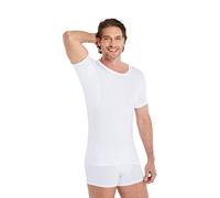 FINN Anti-Sweat Men's Shirt with Crew Neck and Built-in Armpit Sweat Pads to Combat Excessive Sweating - Undershirt with Guaranteed Protection Against Sweat Stains and Odour White M
