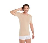 FINN Anti-Sweat Men's Shirt with Crew Neck and Built-in Armpit Sweat Pads to Combat Excessive Sweating - Undershirt with Guaranteed Protection Against Sweat Stains and Odour Skin Color Nude XL
